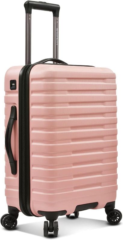 Photo 1 of 
U.S. Traveler Boren Polycarbonate Hardside Rugged Travel Suitcase Luggage with 8 Spinner Wheels, Aluminum Handle, Pink, Carry-on 22-Inch, USB Port