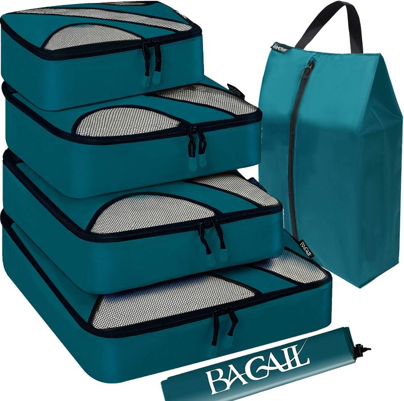 Photo 1 of 
BAGAIL 6 Set Packing Cubes,Travel Luggage Packing Organizers(5set+Laundry bag Teal)