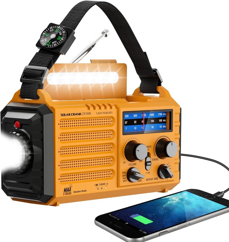 Photo 1 of 
Emergency Radio with NOAA Weather Alert, Portable Solar Hand Crank AM/FM Radio for Survival,Rechargeable Battery Powered Radio