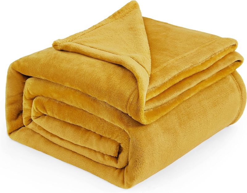 Photo 1 of 
Bedsure Fleece Blanket Queen Blanket Gold Yellow - Bed Blanket Soft Lightweight Plush Fuzzy Cozy Luxury Microfiber, 90x90 inches