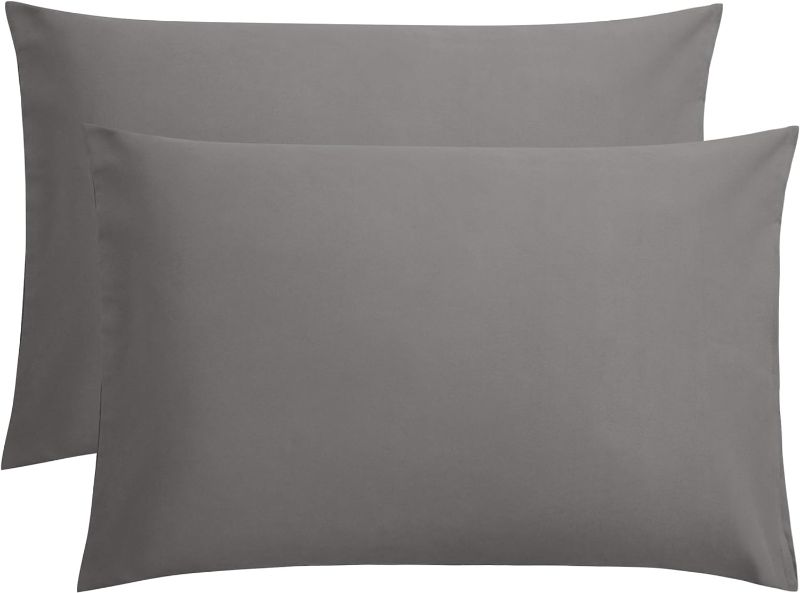 Photo 1 of 
FLXXIE Microfiber Queen Pillowcases, 2 Pack Ultra Soft Premium Quality, 20" x 30", Dark Grey