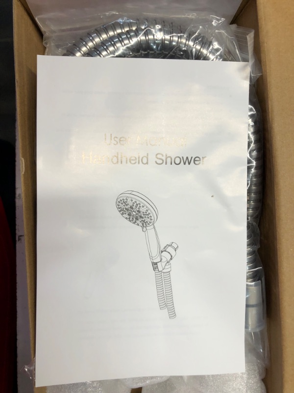 Photo 3 of 
High Pressure Handheld Shower Head Briout 5-Settings Powerful Water Spray Shower Head against Low Pressure Water Flow with Stainless Hose and Adjustable Mount