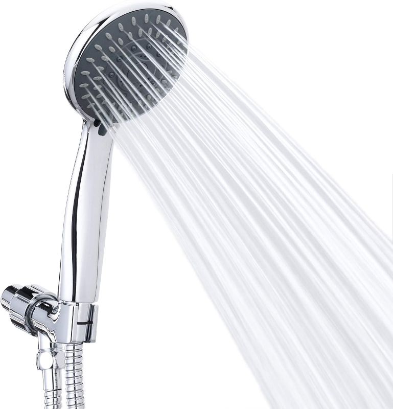 Photo 1 of 
High Pressure Handheld Shower Head Briout 5-Settings Powerful Water Spray Shower Head against Low Pressure Water Flow with Stainless Hose and Adjustable Mount