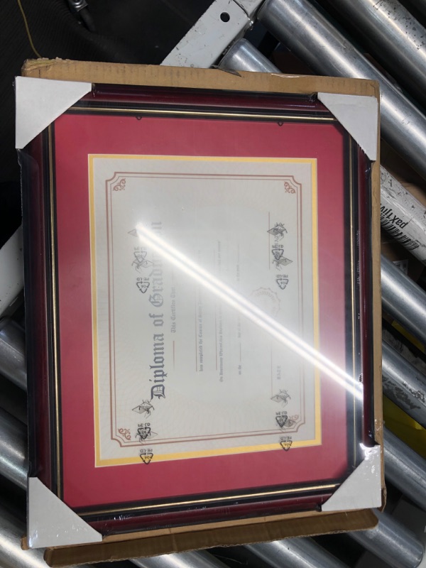 Photo 3 of 
ELSKER&HOME 8.5x11 Diploma Frames with Mat,Classic Cherry Wood,8.5x11 Inch or 11x14 Inch Without Mat - For Document/Certificate Frame(Double Mat,