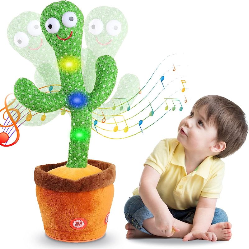 Photo 1 of 
Kids Dancing Talking Cactus Toys for Baby Boys and Girls, Singing Mimicking Recording Repeating What You Say Sunny Cactus Electronic Light