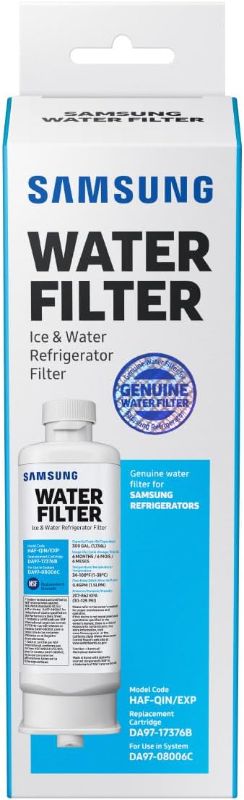 Photo 1 of 
SAMSUNG Genuine Filter for Refrigerator Water and Ice, Carbon Block Filtration, Reduces 99% of Harmful Contaminants for Clean, Clear Drinking Water