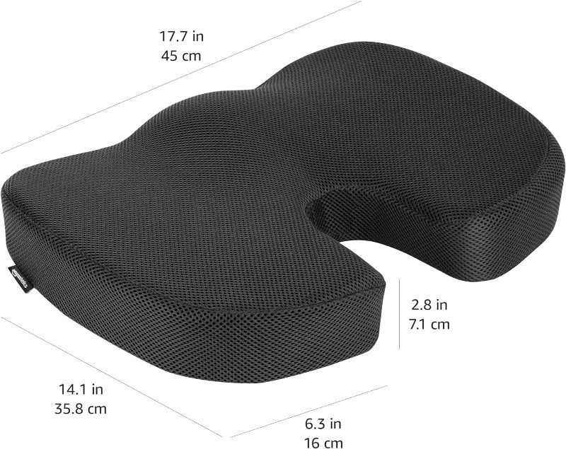 Photo 1 of 
Amazon Basics Memory Foam Seat Cushion for Office Chair, Black