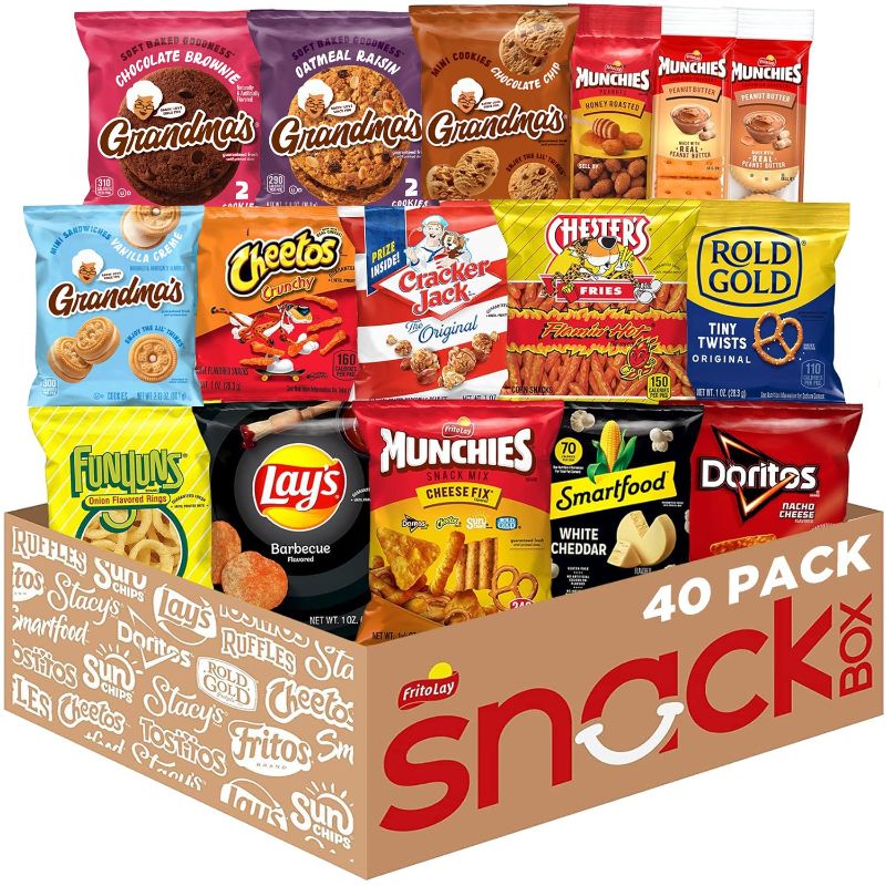 Photo 1 of 
Frito Lay Ultimate Snack Care Package, Variety Assortment of Chips, Cookies, Crackers & More, (Pack of 40)