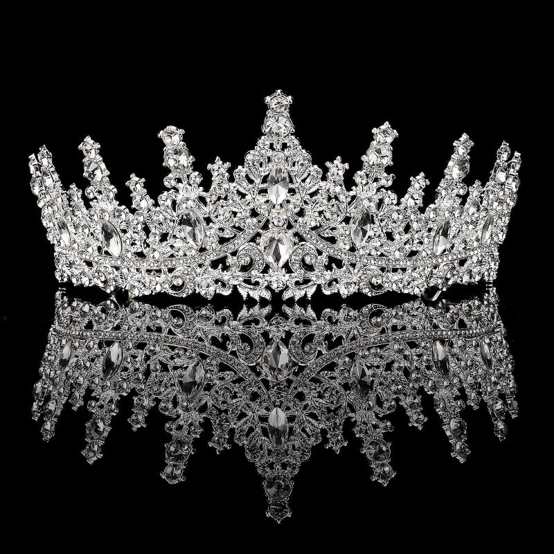 Photo 1 of 
Tiara for Women, Crystal Queen Crowns, Rhinestone Princess Tiaras, Royal Hair Accessories Perfect for Birthday Decorations