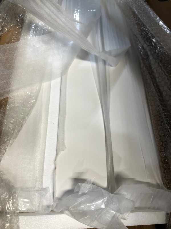 Photo 1 of EaseLife 40in x 84in Glass Barn Door with 7FT Sliding Door Hardware Kit Included & Handle,SolidLVLWood 5-Panel White