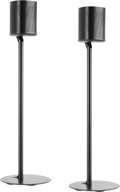 Photo 1 of Mount Plus MP-SB54F 2 Pack Fixed Height Speaker Floor Stand Made for Sonos Speakers | (2 Pack Black Floor Stand)