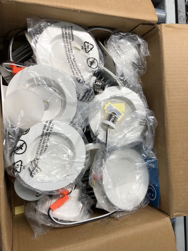 Photo 2 of ***USED - UNKNOWN QUANTITY - LIKELY MISSING PARTS***
Sunco Lighting 4 Inch LED Can Lights Retrofit Recessed Lighting, Selectable 2700K/3000K/3500K/4000K/5000K Dimmable, Baffle Trim, 11W=40W, 660 LM, Replacement Conversion Kit, UL Energy Star 5 CCT in One 