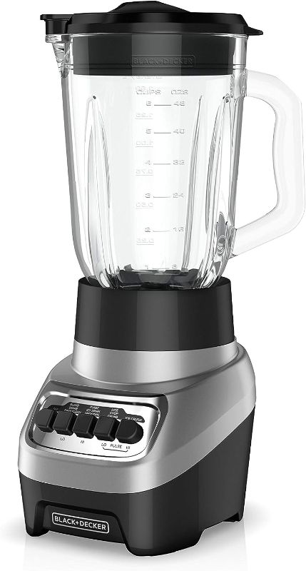 Photo 1 of 
BLACK+DECKER PowerCrush Countertop Blender, BL1230SG, 6-Cup Glass Jar, 4 Speed Settings, Dishwasher Safe, 700W Motor