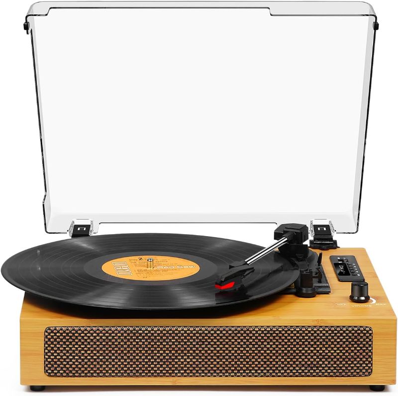 Photo 1 of 
Vinyl Record Player Vintage Bluetooth Turntable for Vinyl with Built-in Speakers, 3 Speeds Belt-Driven Portable Retro Record Player 