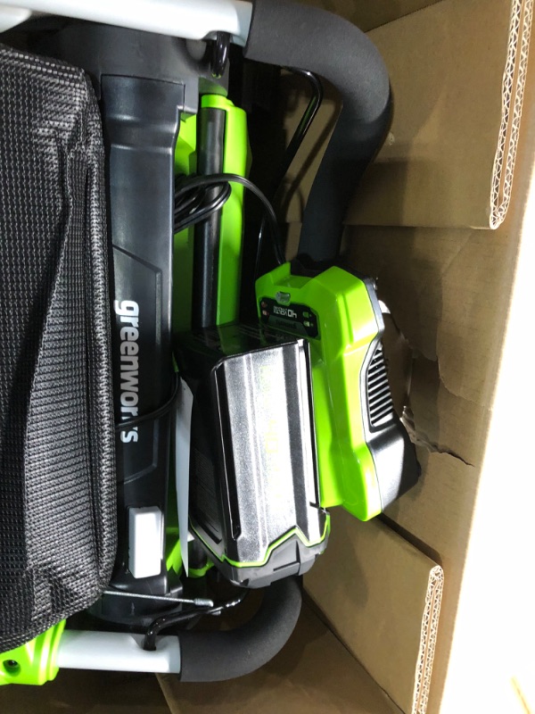 Photo 2 of Greenworks 40V 17-inch Cordless Lawn Mower, 4Ah Battery and Charger, MO40B411