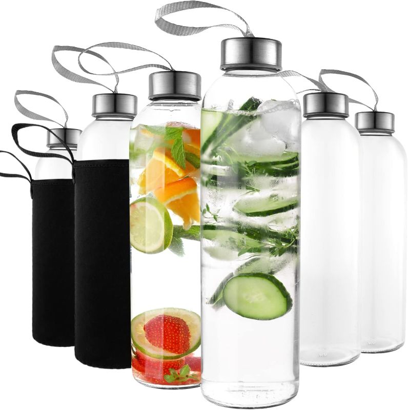 Photo 1 of 
Kitchen Lux 24oz Glass Water Bottles – Pack of 12 