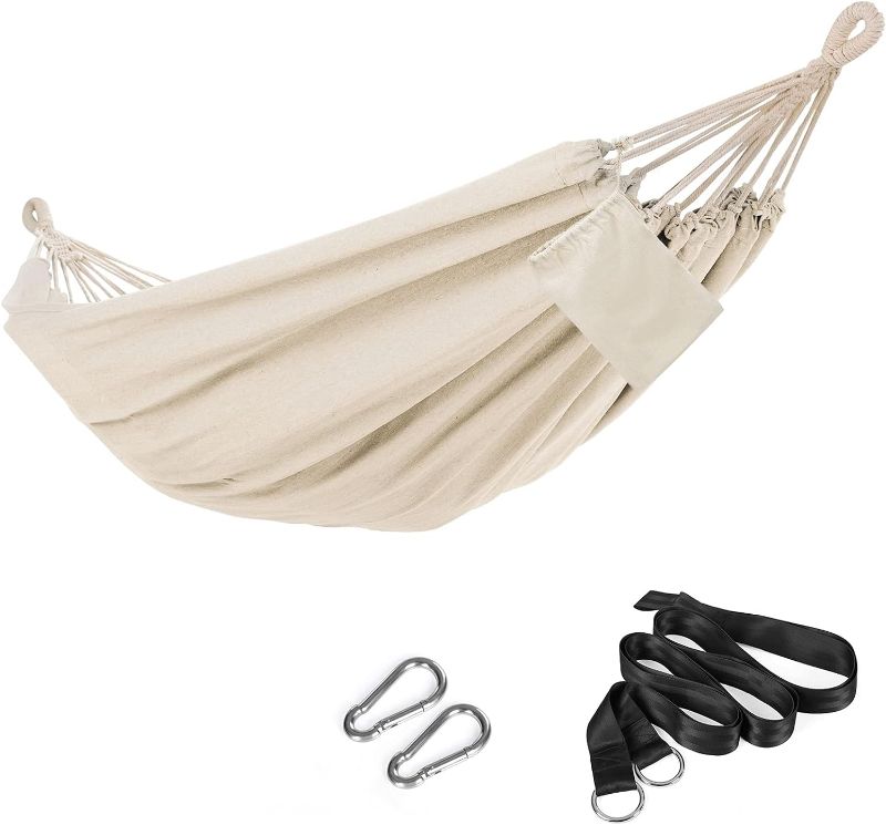 Photo 1 of 
SONGMICS Double Hammock, 98.4 x 59.1 Inches, 660 lb Load Capacity, with Compression Bag, Mounting Straps, Carabiners, for Terrace, Balcony, Garden,