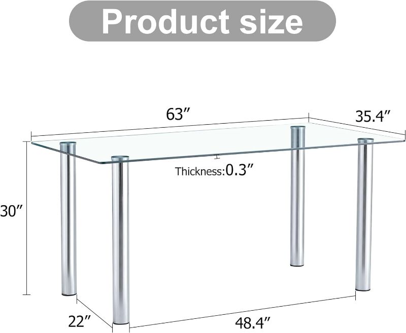 Photo 4 of (READ FULL POST) A Modern Minimalist Style Glass Dining Table LEGS ONLY
