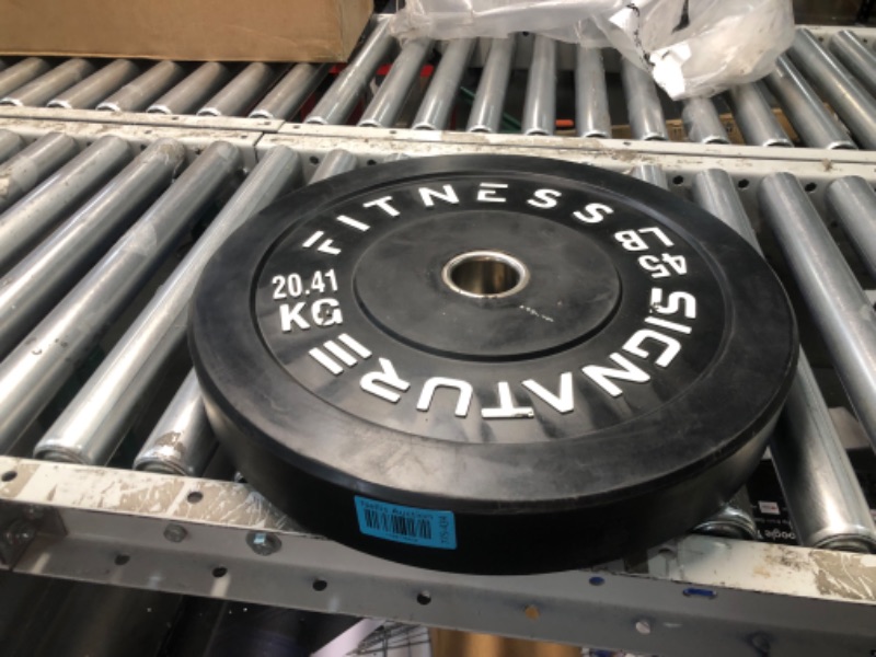 Photo 2 of ***ONLY A SINGLE PLATE***
Signature Fitness 2" Olympic Bumper Plate Weight Plate Single