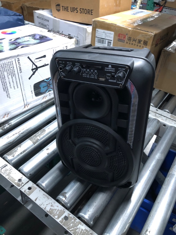 Photo 5 of Max Power Portable Speaker - MPD823 Bluetooth Speaker System - High Powered PA Loudspeaker - Rechargeable Karaoke Machine with Multi 