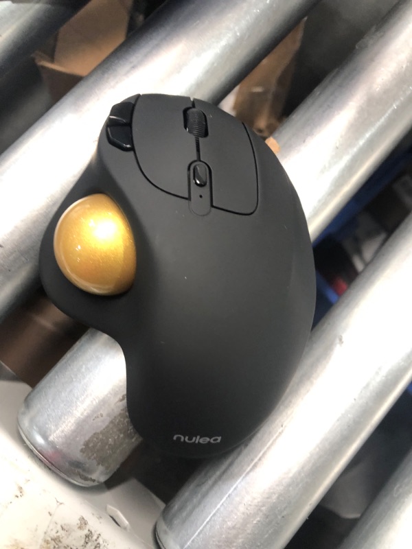 Photo 4 of Nulea M501 Wireless Trackball Mouse, Rechargeable Ergonomic, Easy Thumb Control, Precise & Smooth Tracking, 3 Device Connection (Bluetooth or USB), Compatible for PC, Laptop, iPad, Mac, Windows. H-Gold