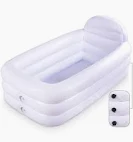 Photo 1 of HIWENA Inflatable Portable Bathtub, White Durable Soaking Bath Tub with Large Backrest, Freestanding Inflatable Pool Bathroom Home Spa
