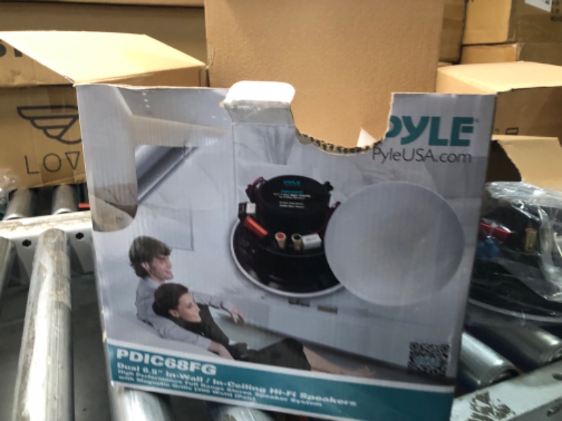 Photo 2 of Pyle 6.5” Ceiling Speaker Set - 2-Way Full Range Speaker (Pair) Built-in Electronic Crossover Network in-Ceiling Mount Design 300 Watts PDIC68FG