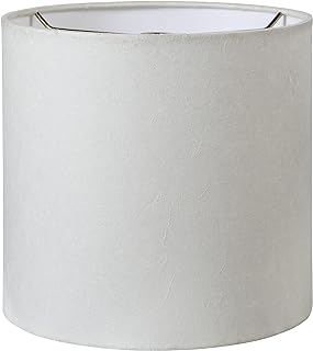 Photo 1 of Aspen Creative 31241A Transitional Drum (Cylinder) Shape Spider Construction Lamp Shade in White, 8" wide (8" x 8" x 8")
