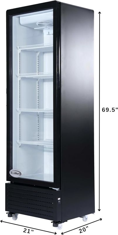 Photo 6 of (NON-REFUNDABLE) KoolMore KM-MDR-1GD-10C 23 in. One Glass Door Commercial Display Merchandiser Refrigerator Cooler in Black, ETL Listed, 10 cu. ft Black 10 cu. ft. Merchandiser 