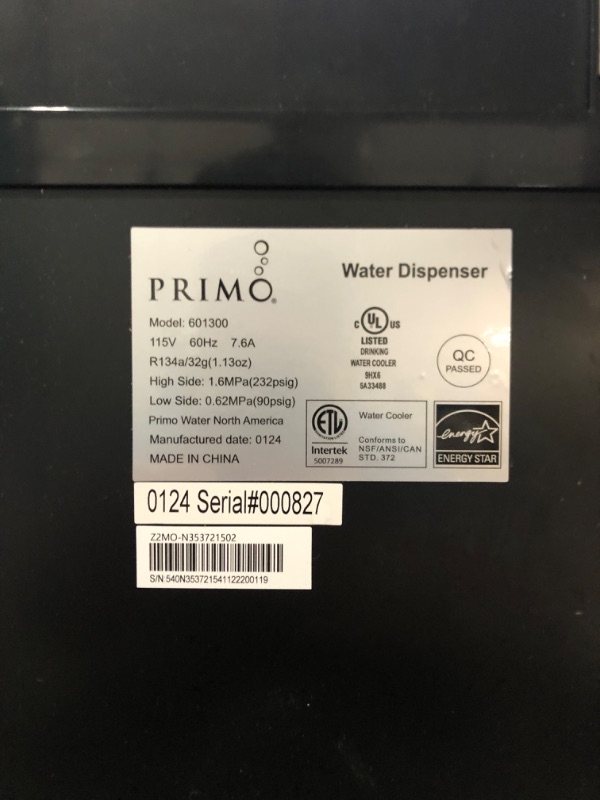 Photo 6 of (missing drain hose) Primo Bottom-Loading Self-Sanitizing Water Dispenser, 3 Temp (Hot-Cool-Cold) Water Cooler Water Dispenser for 5 Gallon 