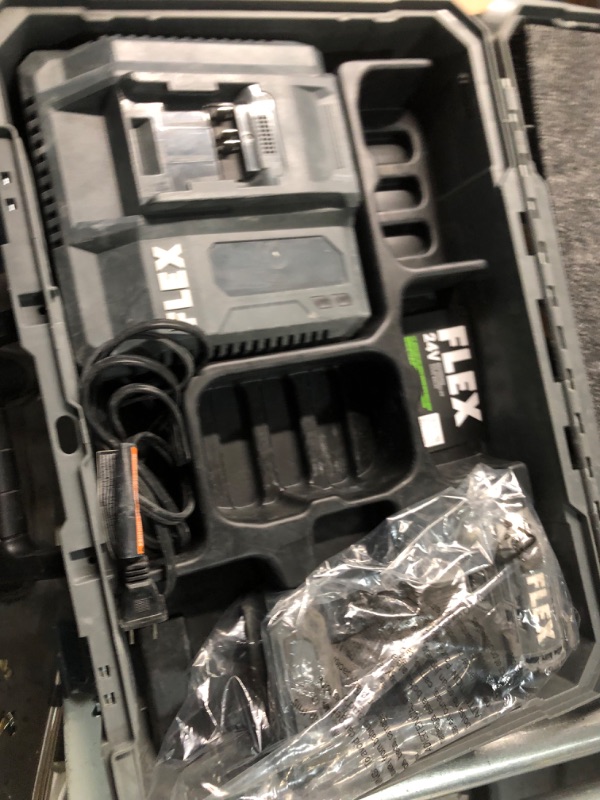 Photo 3 of **READ NOTES**FLEX 24V Brushless Cordless 1/2-Inch 1,400 In-Lbs Torque 2-Speed Hammer Drill Turbo Mode Kit with 2.5Ah, 5.0Ah Lithium Batteries and 160W Fast Charger - FX1271T-2B 1,400 In-Lbs w/2.5Ah + 5.0Ah Lithium Batteries UNABLE TO TEST