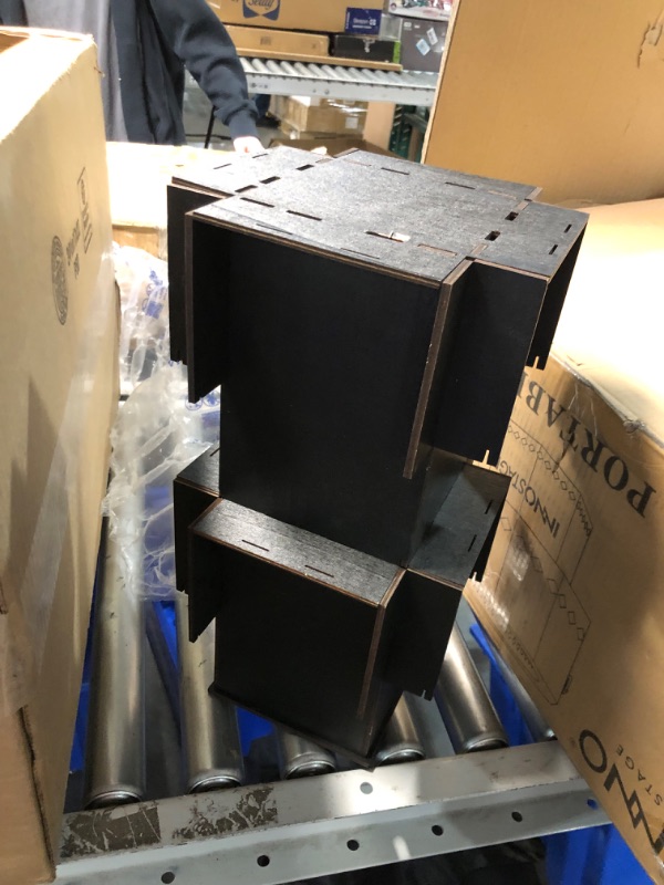 Photo 1 of Natheeph Rotating Display Stand Greeting Card Display Wooden Display Rack with Two Card Sticker for Greeting Card Vendor Coffee Bag 3 Tier Tabletop Display Stand (Ebony)