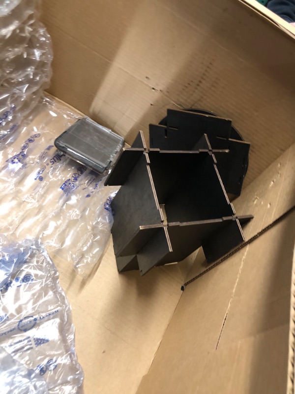 Photo 1 of Natheeph Rotating Display Stand Greeting Card Display Wooden Display Rack with Two Card Sticker for Greeting Card Vendor Coffee Bag 3 Tier Tabletop Display Stand (Ebony)