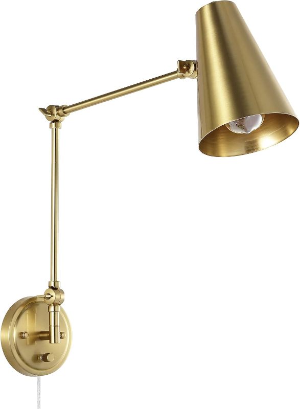 Photo 1 of WINGBO Gold Swing Arm Wall Lamp Set of 2, Modern Adjustable Wall Mounted Sconce, Warm Brass Finish
