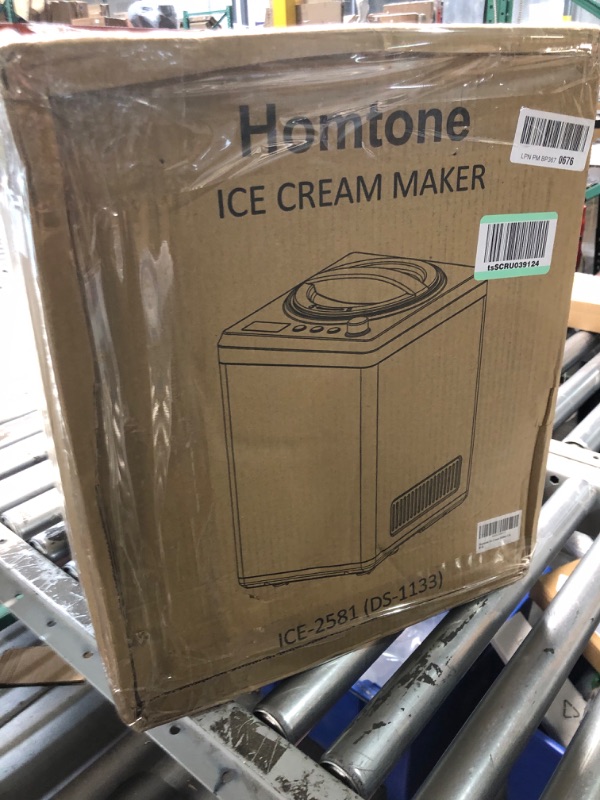 Photo 2 of **NON-REFUNDABLE, PARTS ONLY** ** Homtone Ice Cream Maker 2.64 Quart for Making Soft Ice Cream,Gelato,Sorbet within 60 min,Keep Cooling for 2H,No pre-Freezing Automatic Ice Cream Machine with Built-in Compressor for Homemade Healthy Ice Cream DS-1132