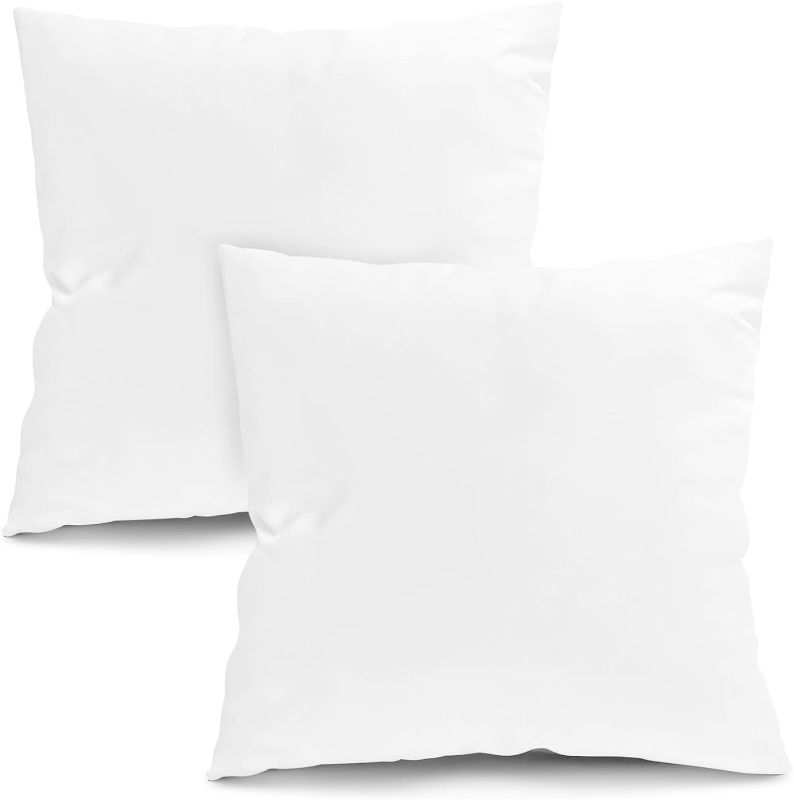 Photo 1 of Fixwal Throw Pillow Inserts Set of 2-16 x 16 Inches Bed and Couch Pillows - Indoor Decorative Pillows for Bed and Sofa