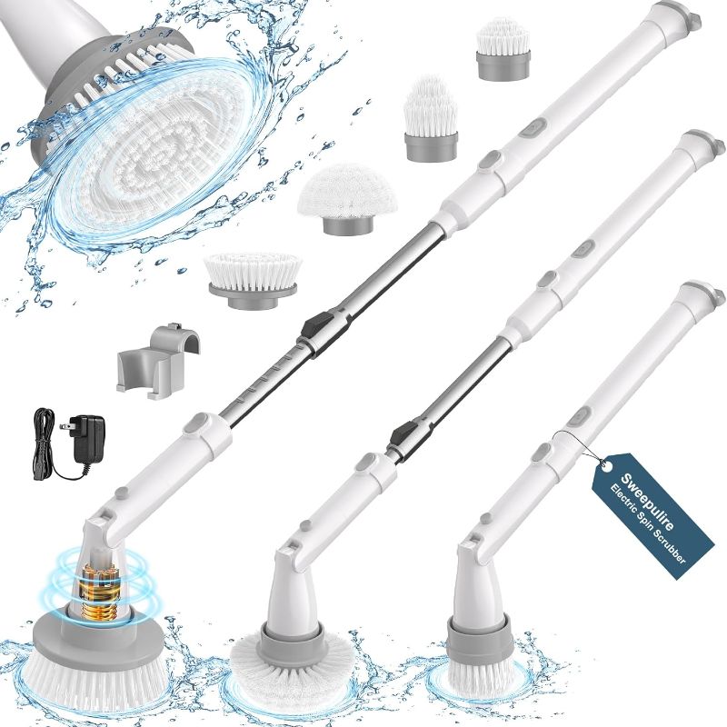 Photo 1 of (not functional)(sold for parts only)Electric Spin Scrubber, Sweepulire Cordless Cleaning Brush with 2 Speeds