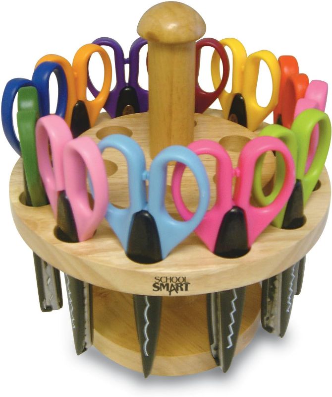 Photo 1 of School Smart Paper Edger Scissors, 6-1/2 x 2-1/2 Inches, Assorted Colors, Set of 12