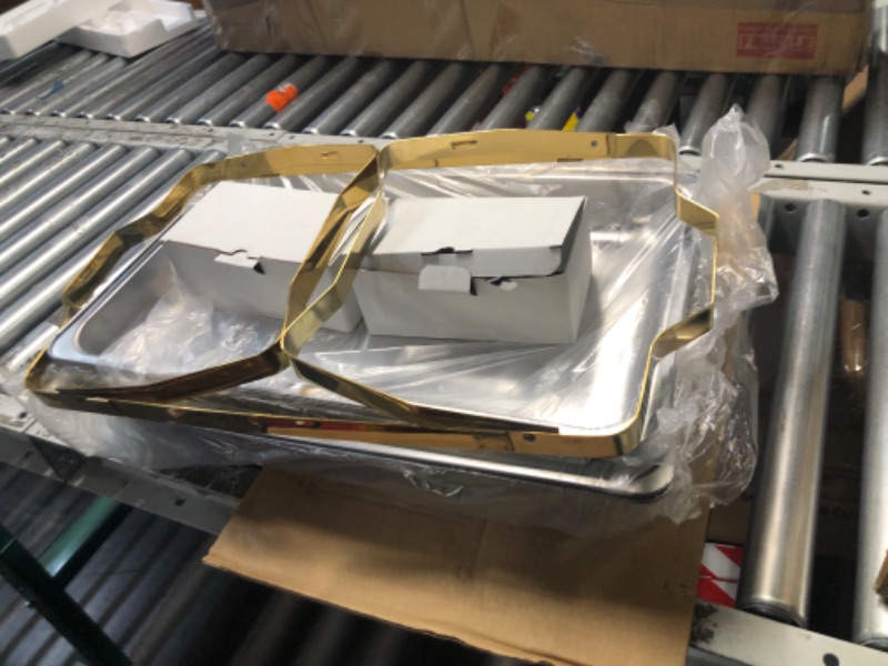 Photo 3 of ***USED - LIKELY MISSING PARTS - UNABLE TO VERIFY FUNCITONALITY***
Chafing Dishes for Buffet 2 pack, 8QT [Elegant Gold and Silver Colors] Stainless Steel Chafing Dish Buffet Set [Sturdy and High Grade] Chafers and Buffet Warmers Sets for Any Party with Co