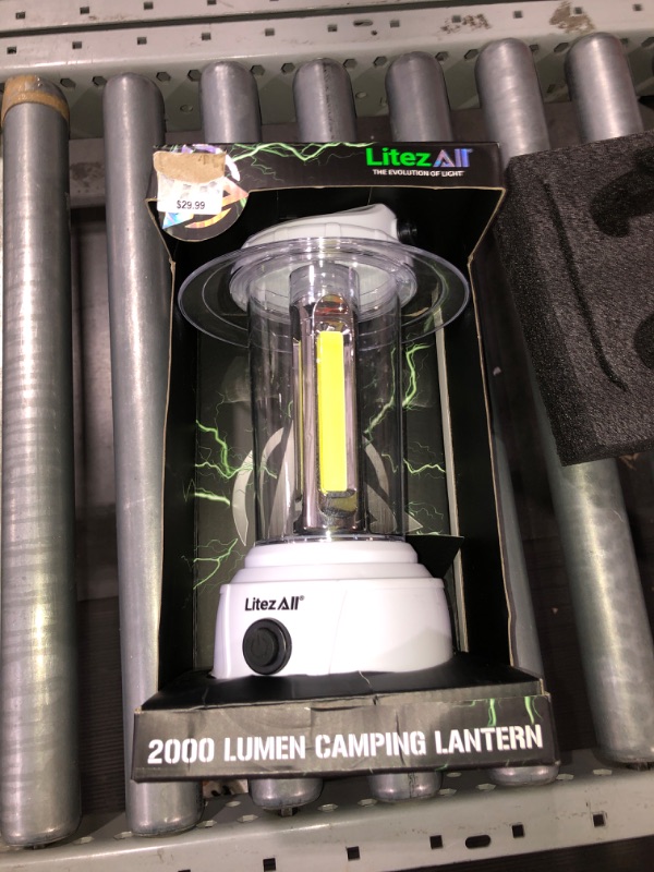 Photo 2 of (NON-REFUNDABLE) LitezAll LED Light Camping Lantern | Compact and Durable Outdoor Lantern and Tent Light | Portable Light Perfect for Camping, Backpacking, Hiking and Gifts for Men White-2000Lumens