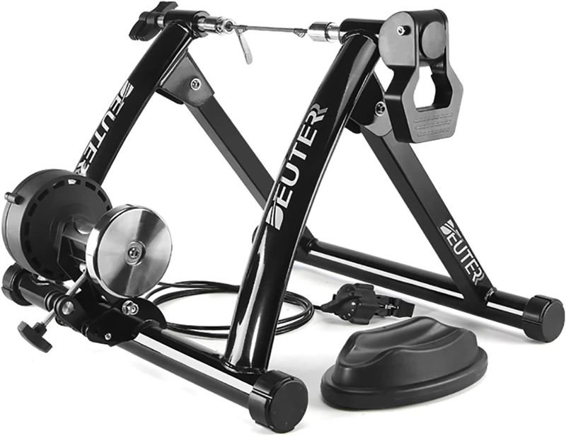 Photo 1 of ***USED - LIKELY MISSING PARTS - UNABLE TO VERIFY FUNCITONALITY***
Bike Trainer, Magnetic Bicycle Stationary Stand for Indoor Exercise Riding, 26-29" & 700C Wheels, Quick Release Skewer & Front Wheel Riser Block Included