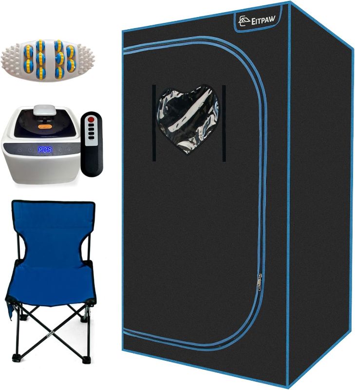 Photo 1 of 
Click image to open expanded view






Full Size Sauna Tent, Personal Spa at Home for Your Family, Relax and Rejuvenate with Portable Sauna, 2.6 Liters 1000 Watt Portable Steam Sauna, Foldable Chair, Remote Control, 110V