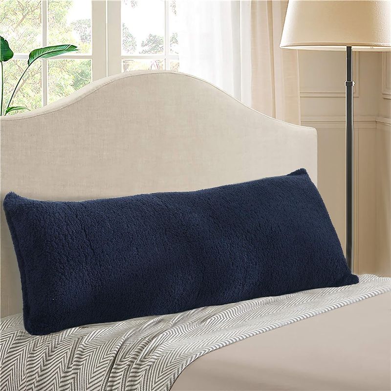 Photo 1 of (factory sealed)(see images) Reafort Ultra Soft Sherpa Body Pillow Cover/Case with Zipper Closure 