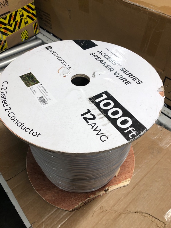 Photo 4 of **READ NOTES***
Monoprice 12 Gauge AWG CL2 Rated 2 Conductor Speaker Wire / Cable - 1000 Feet - White | Fire Safety In Wall Rated, Jacketed In PVC Material 99.9 Percent Oxygen-Free Pure Bare Copper - Access Series 2 1000 Feet White 2