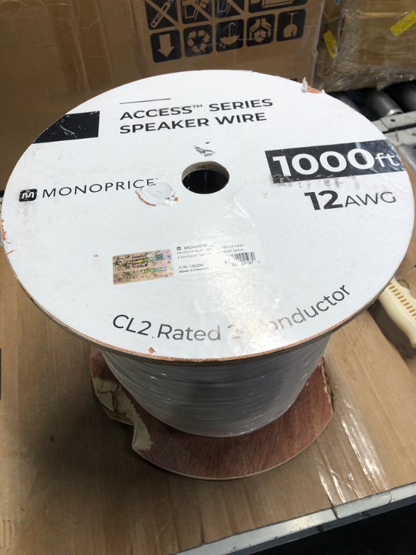 Photo 6 of **READ NOTES***
Monoprice 12 Gauge AWG CL2 Rated 2 Conductor Speaker Wire / Cable - 1000 Feet - White | Fire Safety In Wall Rated, Jacketed In PVC Material 99.9 Percent Oxygen-Free Pure Bare Copper - Access Series 2 1000 Feet White 2