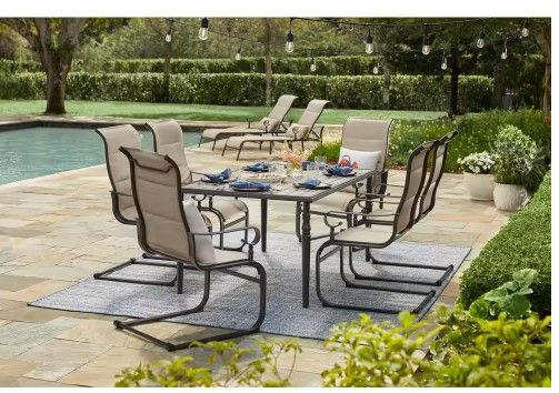 Photo 1 of (CHAIRS ONLY)
Glenridge Falls 7-Piece Metal Rectangle Outdoor Dining Set in Putty
