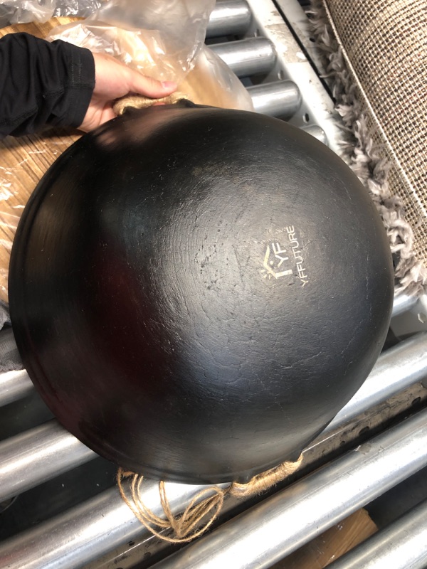 Photo 3 of (used)(see all images)Authentic 14.2-Inch Round Bottom Cast Iron Wok - Pre-Seasoned