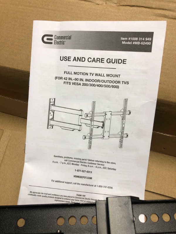 Photo 3 of *** READ NOTES***(FOR PARTS ONLY)
Indoor/Outdoor Full Motion TV Wall Mount for 42 in. - 90 in. TVs
