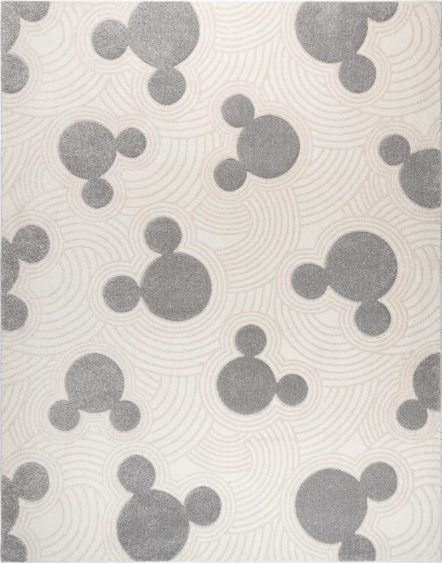 Photo 1 of **READ NOTES**
Gertmenian Disney Mickey Mouse Rug Textured Floor Mat Home Decorations Kits Play Room Decor Study Area Carpet; 5x7 Standard; Ears Puzzle Geometric White Gray Black Red ; 46626 5x7 Standard Ears Puzzle Geometric White Gray Black Red