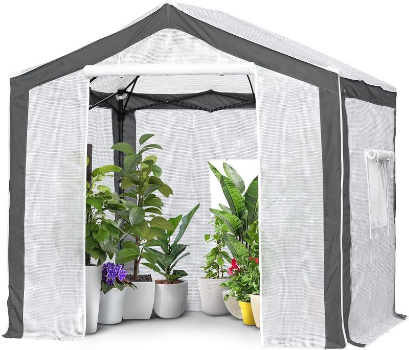 Photo 1 of ***NON REFUNDABLE ITEM**(FOR PARTS ONLY)
EAGLE PEAK 8x8 Portable Walk-in Greenhouse, Pop-up Indoor Outdoor Garden Green House, Zippered Doors and Windows, Polyester and PE Cover, Green/White
